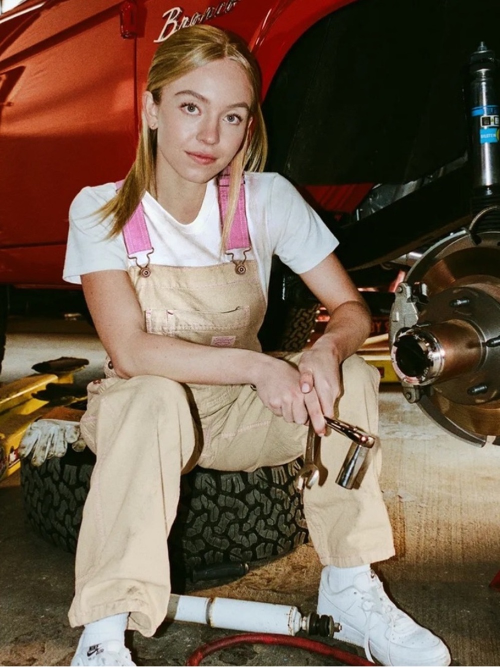 NWT Ford x Sydney Sweeney Bib Overalls size Medium